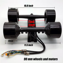 Load image into Gallery viewer, size for the Dual Hub Motor Kit DIY Electric Skateboard  ,Dual Hub Motor Kit for DIY Electric Skateboard - Customize your ride with powerful dual hub motors for thrilling acceleration and smooth braking. Perfect for a hands-on, personalized electric skateboard experience.
