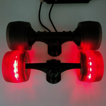 Load image into Gallery viewer, Upgrade your ride with 105mm AT Glow Wheels and Sleeves for Electric Skateboard - Illuminate your path with these high-performance all-terrain wheels, equipped with vibrant glow technology. The set includes durable sleeves for a smooth and stylish ride, perfect for enhancing your electric skateboard experience.
