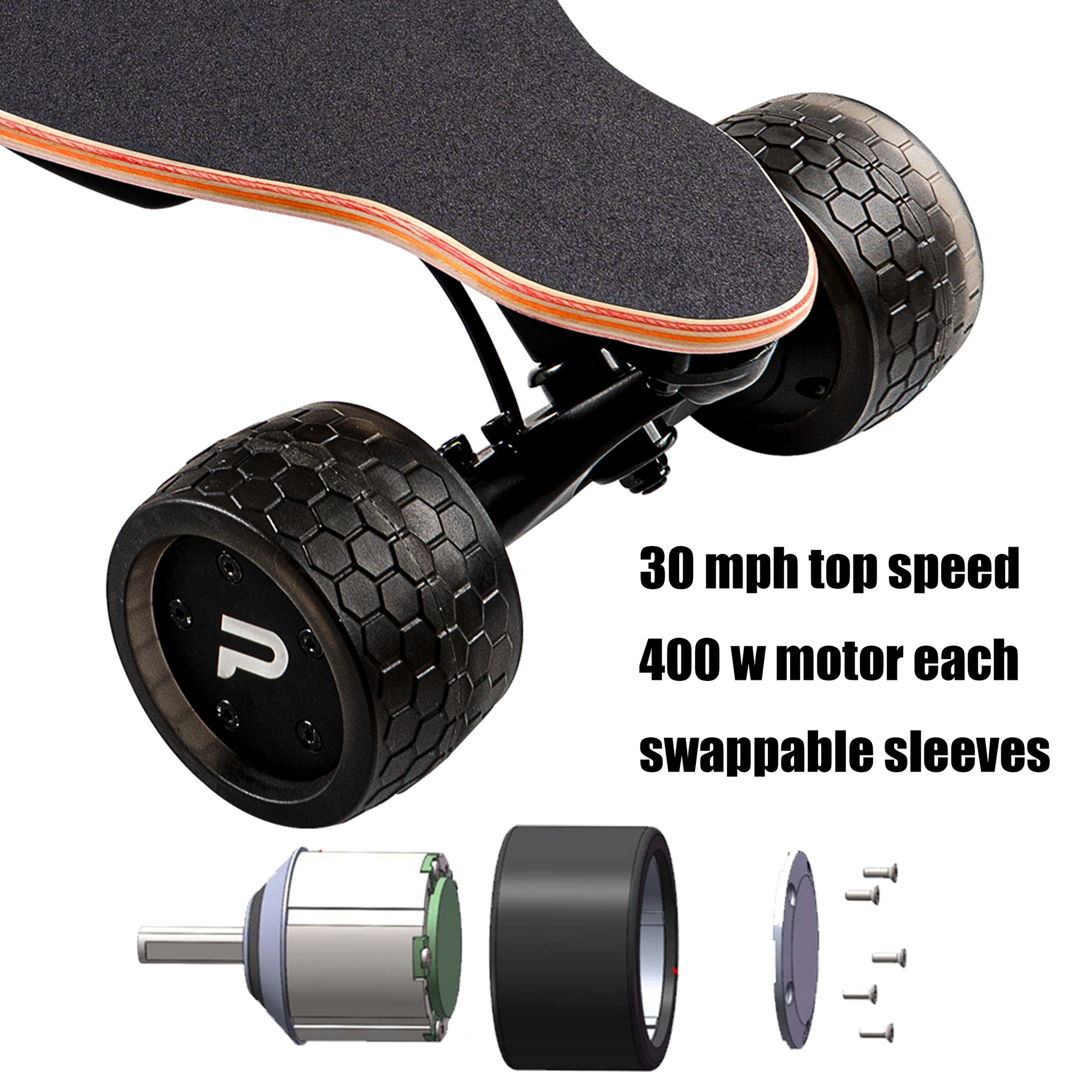 Puaida - P7 Dual hub motor Electric Skateboard with glow wheels